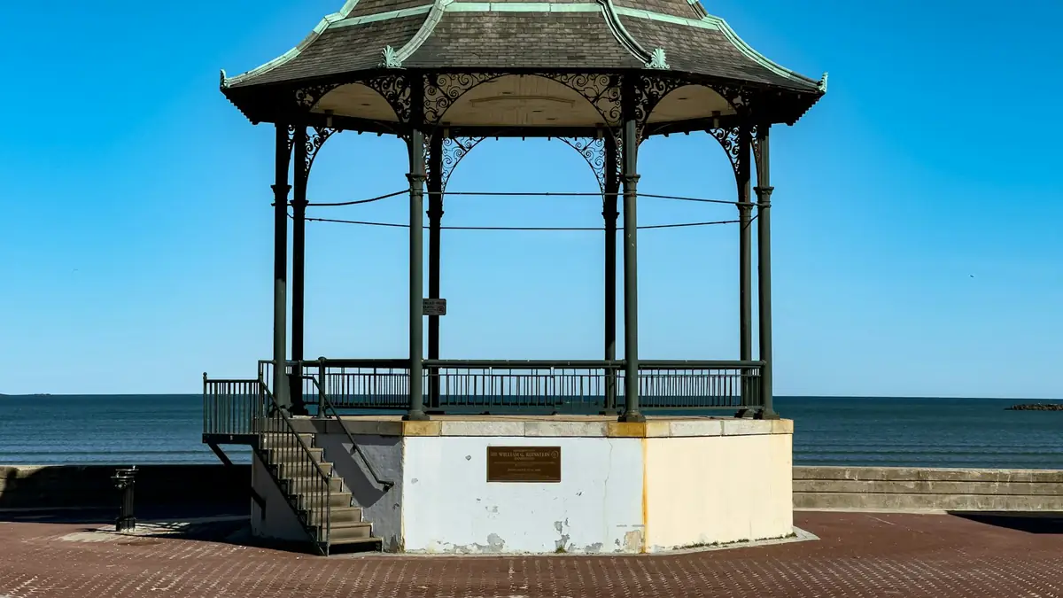 The bandstand pavilion on the seawall promenade at Revere Beach - Leak Detection in Revere